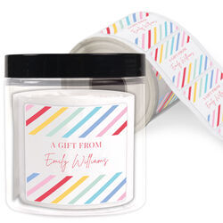 Colorful Stripes Square Gift Stickers in a Jar